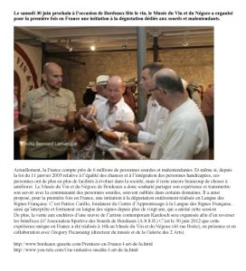 Article Bordeaux Gazette