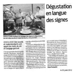 Article Sud-Ouest