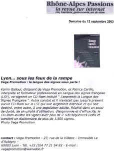 Article Rhônes-Alpes Passion