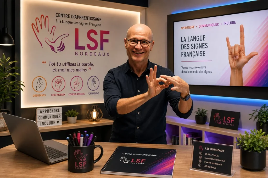 Patrice Carillo enseignant la LSF à Bordeaux